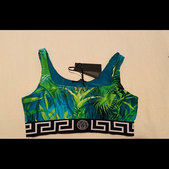 versace jungle print sports bra